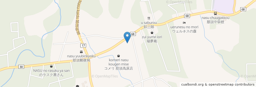 Mapa de ubicacion de NCACAO CHOCOLATE en 日本, 栃木県, 那須郡, 那須町.