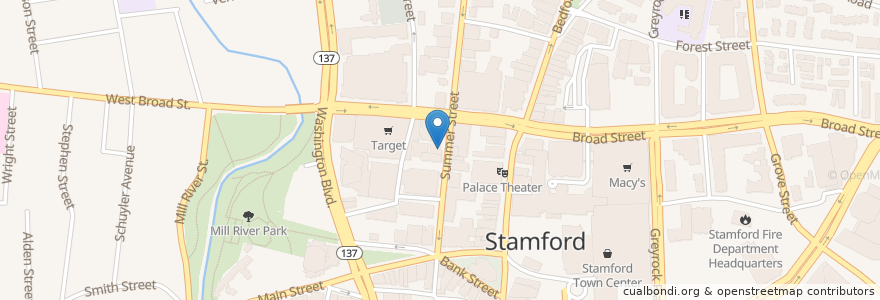 Mapa de ubicacion de bartaco en 美利坚合众国/美利堅合眾國, 康涅狄格州 / 康乃狄克州, Fairfield County, Stamford.