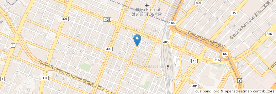 Mapa de ubicacion de 博多天神 en اليابان, 東京都, 港区.