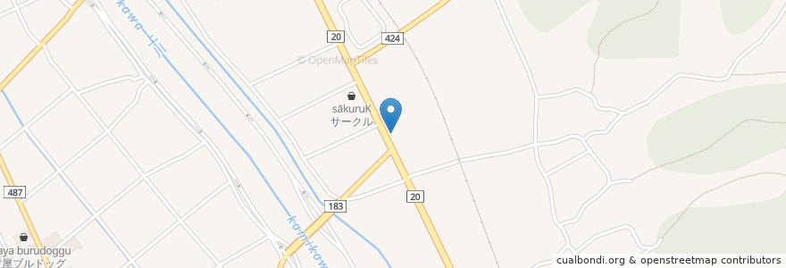 Mapa de ubicacion de 四賀郵便局 en 日本, 长野县, 諏訪市.
