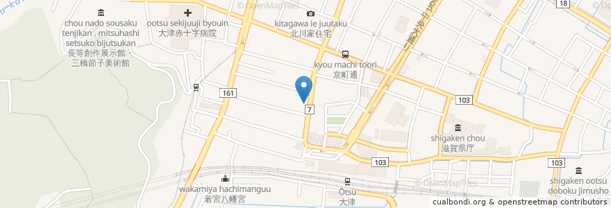 Mapa de ubicacion de 御幸屋 en 日本, 滋賀県, 大津市.