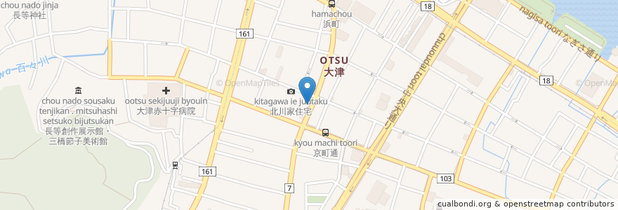 Mapa de ubicacion de タケモト en Япония, Сига, 大津市.