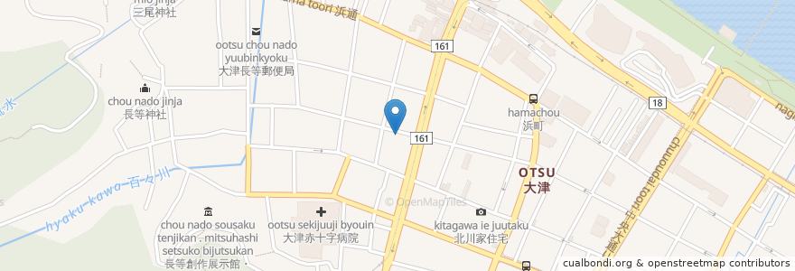 Mapa de ubicacion de ふれあいスペース楽 en ژاپن, 滋賀県, 大津市.