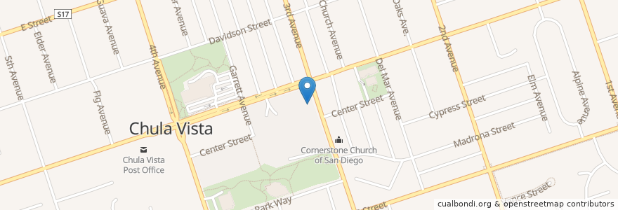 Mapa de ubicacion de Pacific Dental en アメリカ合衆国, カリフォルニア州, San Diego County, Chula Vista.