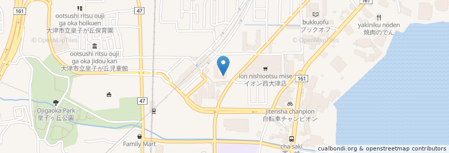 Mapa de ubicacion de 京都銀行 en ژاپن, 滋賀県, 大津市.