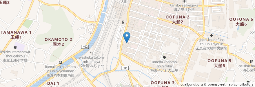 Mapa de ubicacion de 日高屋 en 日本, 神奈川県, 鎌倉市.