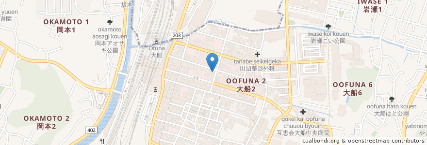 Mapa de ubicacion de 飯野眼科 en 일본, 가나가와현, 鎌倉市.