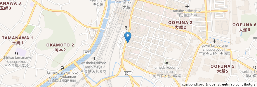 Mapa de ubicacion de 花むら en Japon, Préfecture De Kanagawa, 鎌倉市.