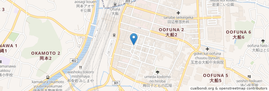 Mapa de ubicacion de タイムズ大船第24 en Japão, 神奈川県, 鎌倉市.