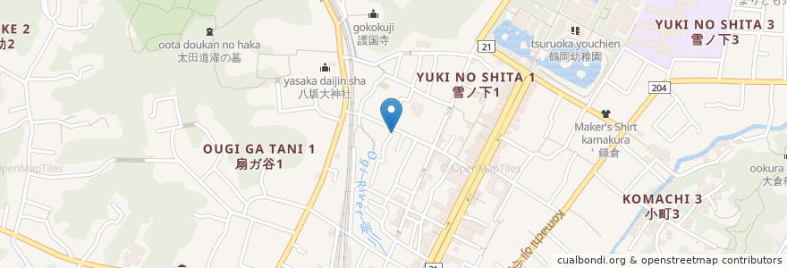 Mapa de ubicacion de Rojiura Curry SAMURAI. en Japan, 神奈川県, 鎌倉市.