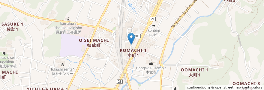 Mapa de ubicacion de 三井住友銀行 en 日本, 神奈川県, 鎌倉市.