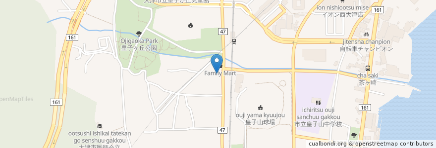 Mapa de ubicacion de 皇子山食堂 en Japan, Präfektur Shiga, 大津市.