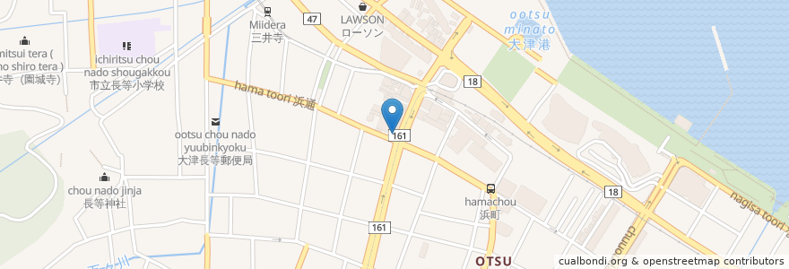 Mapa de ubicacion de 大和証券 en Jepun, 滋賀県, 大津市.