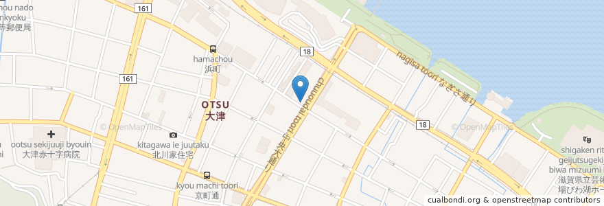 Mapa de ubicacion de ダイニングMoo en ژاپن, 滋賀県, 大津市.