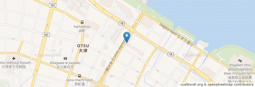 Mapa de ubicacion de 大津市消防団中央分団 en Japan, 滋賀県, 大津市.