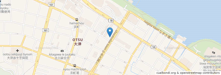 Mapa de ubicacion de つりや en Japón, Prefectura De Shiga, 大津市.