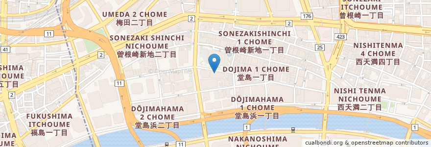 Mapa de ubicacion de Nuts Day en Jepun, 大阪府, 大阪市, 北区.