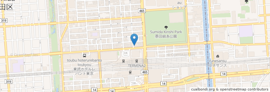 Mapa de ubicacion de くすりの福太郎 en Japón, Tokio, Sumida.