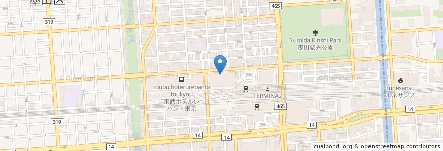 Mapa de ubicacion de セブン銀行 en 일본, 도쿄도, 墨田区.