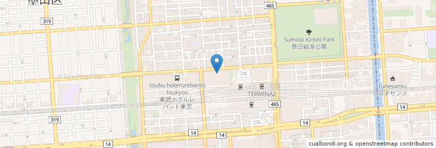 Mapa de ubicacion de みずほ銀行 en Япония, Токио, Сумида.