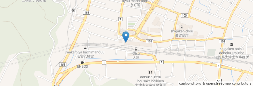 Mapa de ubicacion de ちゃんぽん亭 en 日本, 滋賀県, 大津市.
