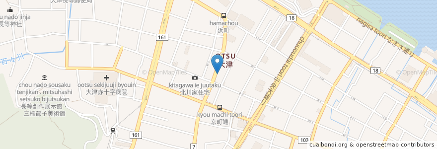 Mapa de ubicacion de 小林自転車商会 en Jepun, 滋賀県, 大津市.