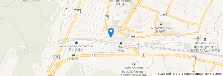 Mapa de ubicacion de 金亀庵 en ژاپن, 滋賀県, 大津市.