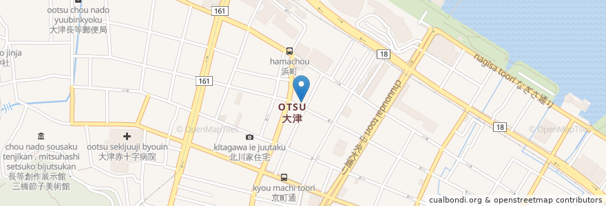 Mapa de ubicacion de 柳町自治会館 殺生石山収蔵庫 en 日本, 滋賀県, 大津市.