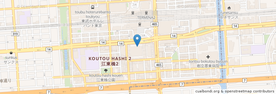 Mapa de ubicacion de コメダ珈琲店 en Japonya, 東京都.