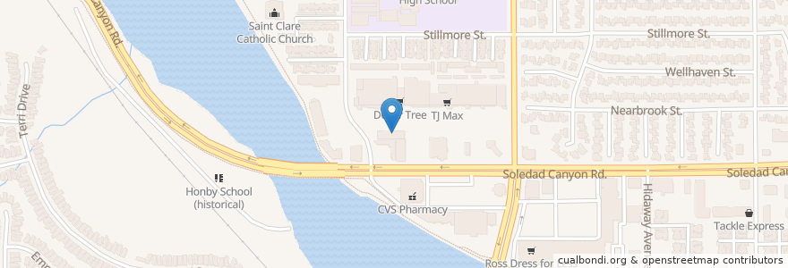 Mapa de ubicacion de The UPS Store en 美利坚合众国/美利堅合眾國, 加利福尼亚州/加利福尼亞州, 洛杉矶县, Santa Clarita.