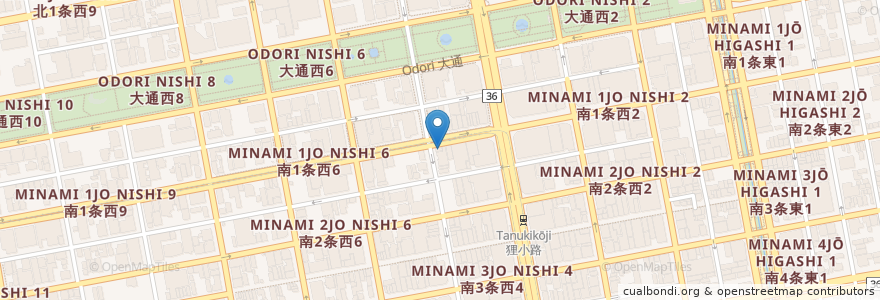 Mapa de ubicacion de いきなりステーキ en Japonya, 北海道, 石狩振興局, 札幌市, 中央区.