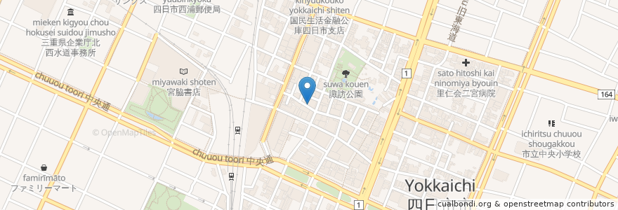 Mapa de ubicacion de てば先太郎 en Japonya, 三重県, 四日市市.