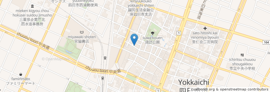 Mapa de ubicacion de 華〇小僧 en Japon, Préfecture De Mie, 四日市市.