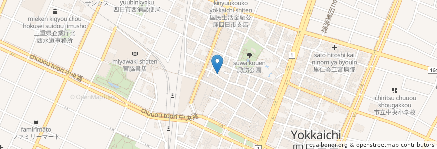 Mapa de ubicacion de きみちゃんラーメン en 日本, 三重県/三重縣, 四日市市.
