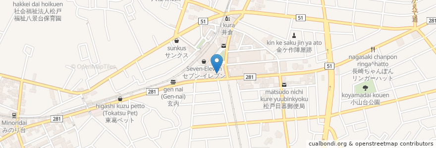 Mapa de ubicacion de 三和クリニック en Japonya, 千葉県, 松戸市.
