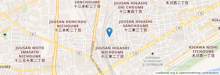Mapa de ubicacion de tacos el noparu en Japan, Osaka Prefecture, Osaka, Yodogawa Ward.