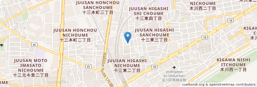 Mapa de ubicacion de 鍋島医院 en ژاپن, 大阪府, 大阪市, 淀川区.