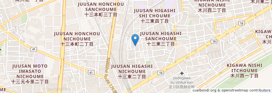 Mapa de ubicacion de 岡田整骨院 en Japon, Préfecture D'Osaka, 大阪市, 淀川区.