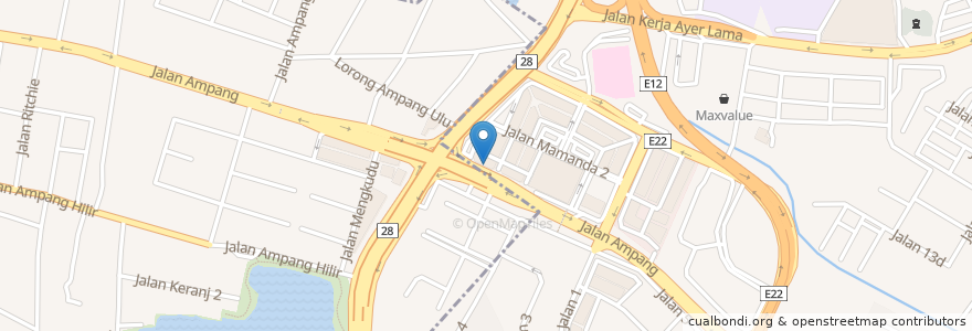 Mapa de ubicacion de Domino's en 말레이시아, 슬랑오르, Majlis Perbandaran Ampang Jaya.