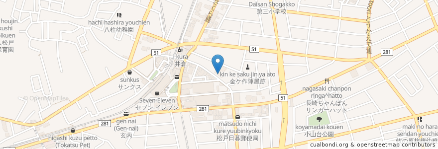 Mapa de ubicacion de earlsCourt en Japonya, 千葉県, 松戸市.