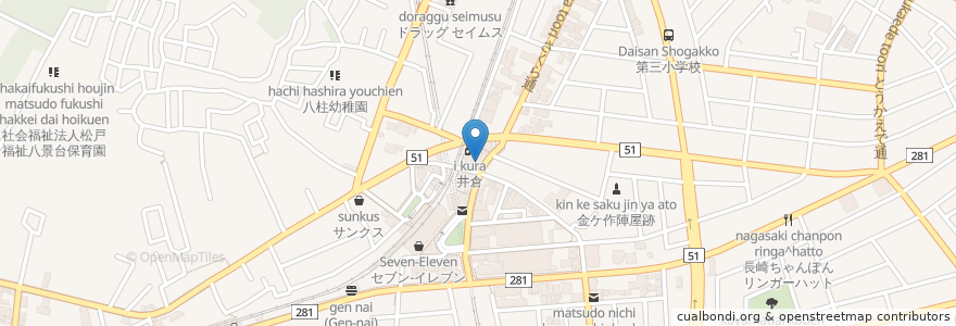 Mapa de ubicacion de ぼたん en Japonya, 千葉県, 松戸市.