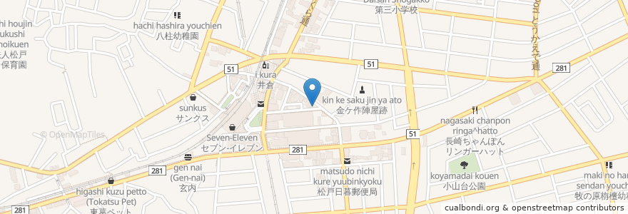 Mapa de ubicacion de Adnis en Japan, Chiba Prefecture, Matsudo.