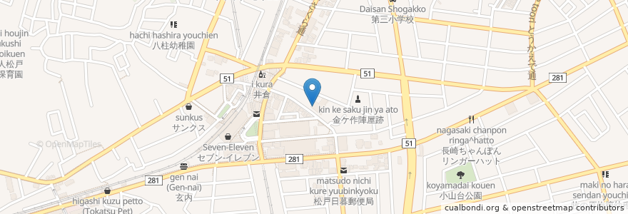 Mapa de ubicacion de 杜の蔵 en ژاپن, 千葉県, 松戸市.