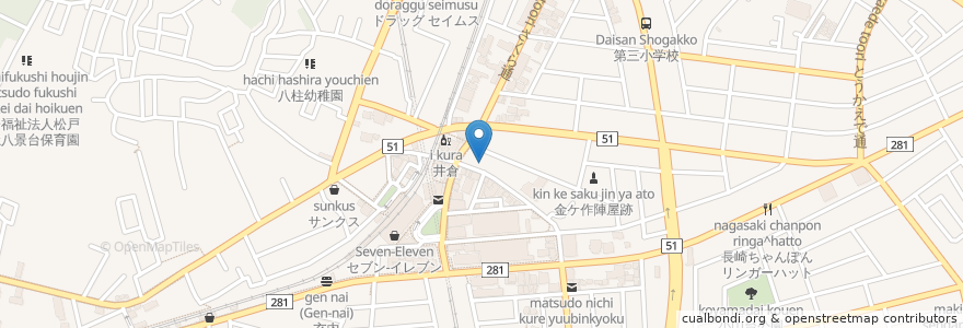 Mapa de ubicacion de Danran en Japan, 千葉県, 松戸市.