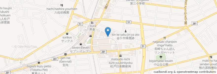 Mapa de ubicacion de ベルモア en Giappone, Prefettura Di Chiba, 松戸市.