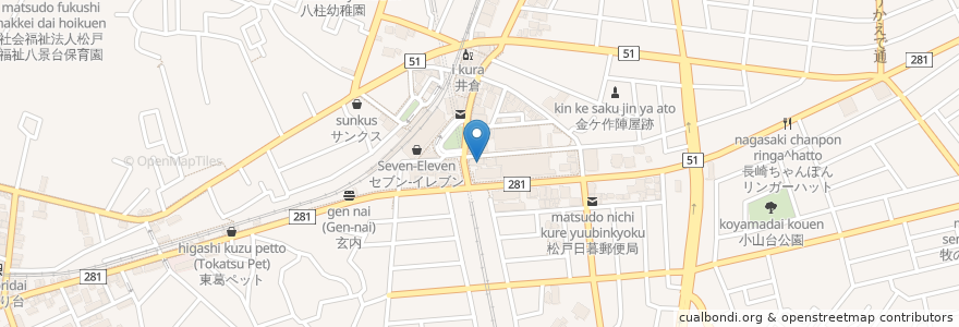 Mapa de ubicacion de 八柱腎クリニック en Japão, 千葉県, 松戸市.
