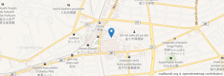 Mapa de ubicacion de 月うさぎ en Япония, Тиба, 松戸市.