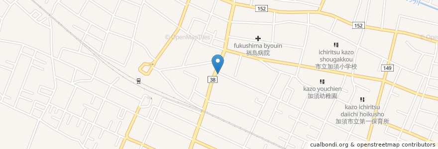 Mapa de ubicacion de 元町薬局 en Japan, Saitama Prefecture, Kazo.