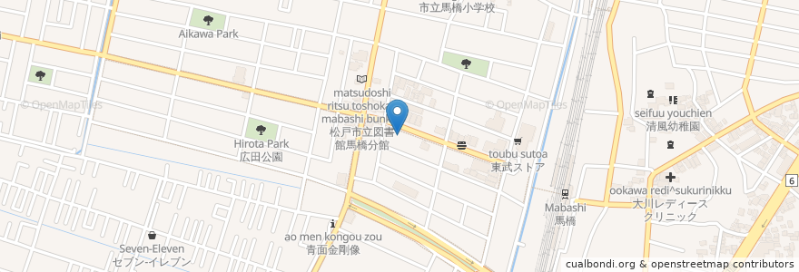 Mapa de ubicacion de 市進学院 en 일본, 지바현, 松戸市.