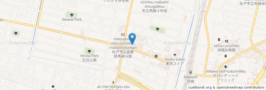 Mapa de ubicacion de 西馬橋歯科クリニック en 日本, 千葉県, 松戸市.